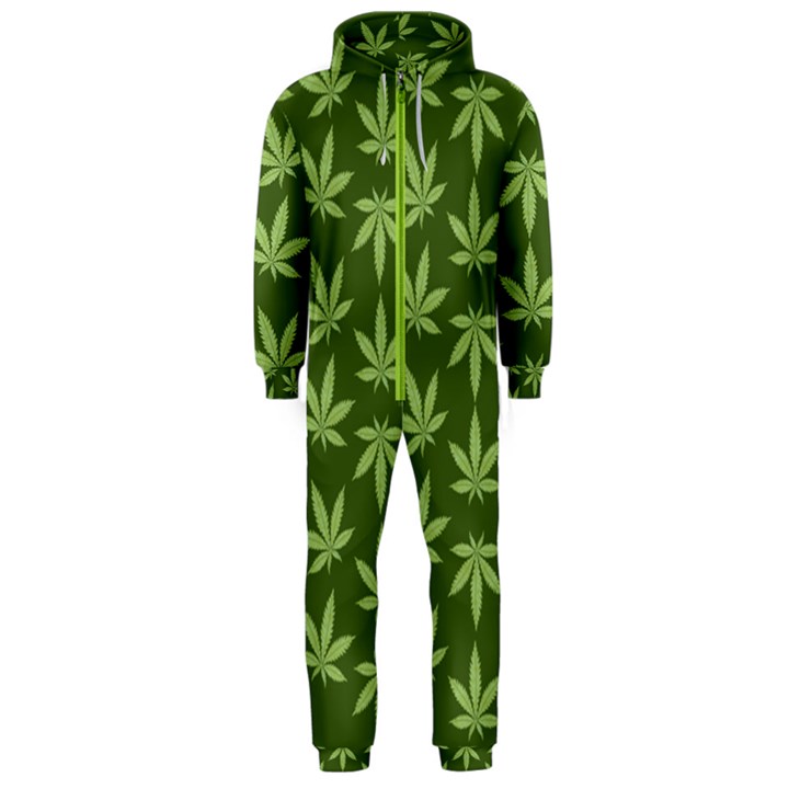 Weed Pattern Hooded Jumpsuit (Men)