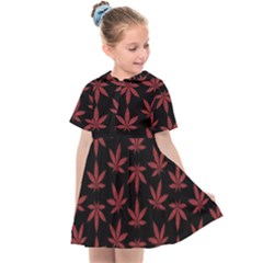 Weed Pattern Kids  Sailor Dress by Valentinaart