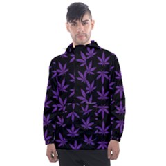 Weed Pattern Men s Front Pocket Pullover Windbreaker by Valentinaart