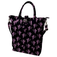 Cupid Pattern Buckle Top Tote Bag by Valentinaart