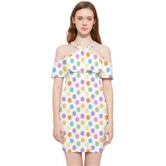 Dot Pattern Shoulder Frill Bodycon Summer Dress by Valentinaart