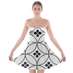 Black And White Pattern Strapless Bra Top Dress by Valentinaart