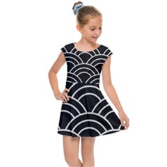 Black And White Pattern Kids  Cap Sleeve Dress by Valentinaart