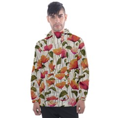 Floral Pattern Men s Front Pocket Pullover Windbreaker by Valentinaart