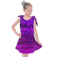 Magenta Waves Flow Series 2 Kids  Tie Up Tunic Dress by DimitriosArt