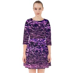 Purple  Waves Abstract Series No2 Smock Dress by DimitriosArt