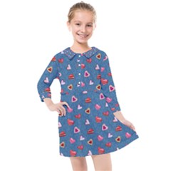 Sweet Hearts Kids  Quarter Sleeve Shirt Dress by SychEva