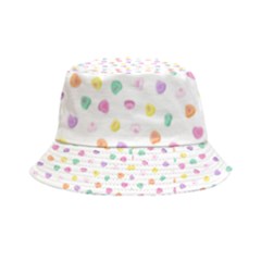 Valentines Day Candy Hearts Pattern - White Inside Out Bucket Hat by JessySketches