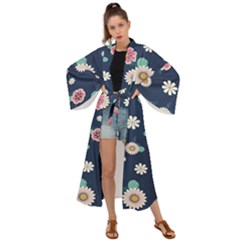 Flowers Pattern Maxi Kimono by Sparkle