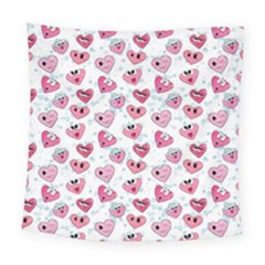 Funny Hearts Square Tapestry (large) by SychEva
