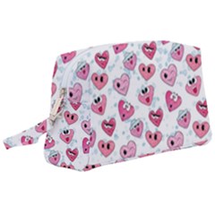 Funny Hearts Wristlet Pouch Bag (large) by SychEva