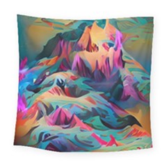 Colorful Mountains Square Tapestry (large) by Dazzleway