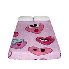 Emoji Heart Fitted Sheet (full/ Double Size) by SychEva