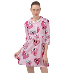 Emoji Heart Mini Skater Shirt Dress by SychEva