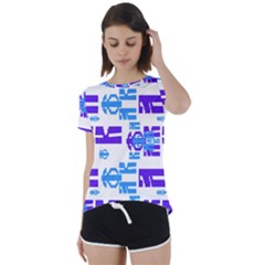 Abstract Pattern Geometric Backgrounds   Short Sleeve Foldover Tee by Eskimos