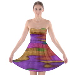 Puzzle Landscape In Beautiful Jigsaw Colors Strapless Bra Top Dress by pepitasart