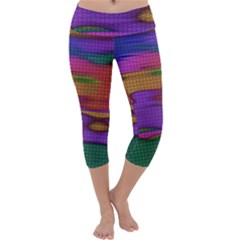 Puzzle Landscape In Beautiful Jigsaw Colors Capri Yoga Leggings by pepitasart