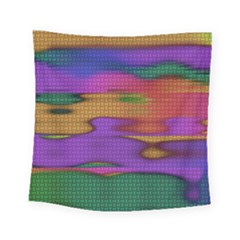 Puzzle Landscape In Beautiful Jigsaw Colors Square Tapestry (small) by pepitasart
