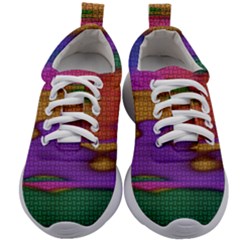 Puzzle Landscape In Beautiful Jigsaw Colors Kids Athletic Shoes by pepitasart