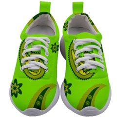 Floral Pattern Paisley Style Paisley Print  Doodle Background Kids Athletic Shoes by Eskimos