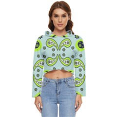 Floral Pattern Paisley Style  Women s Lightweight Cropped Hoodie by Eskimos