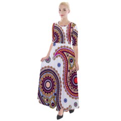 Paisley Pattern Half Sleeves Maxi Dress by befabulous