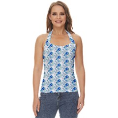 Flowers Pattern Basic Halter Top by Sparkle
