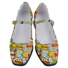 Comic Pow Bamm Boom Poof Wtf Pattern 1 Women s Mary Jane Shoes by EDDArt