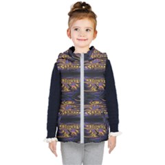 Abstract Art - Adjustable Angle Jagged 1 Kids  Hooded Puffer Vest by EDDArt