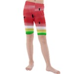 Painted watermelon pattern, fruit themed apparel Kids  Mid Length Swim Shorts