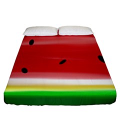 Painted Watermelon Pattern, Fruit Themed Apparel Fitted Sheet (king Size) by Casemiro
