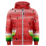 Painted watermelon pattern, fruit themed apparel Men s Zipper Hoodie