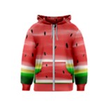 Painted watermelon pattern, fruit themed apparel Kids  Zipper Hoodie