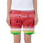 Painted watermelon pattern, fruit themed apparel Women s Basketball Shorts