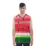 Painted watermelon pattern, fruit themed apparel Men s Basketball Tank Top