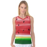 Painted watermelon pattern, fruit themed apparel Women s Basketball Tank Top
