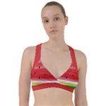 Painted watermelon pattern, fruit themed apparel Sweetheart Sports Bra