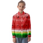 Painted watermelon pattern, fruit themed apparel Kids  Long Sleeve Shirt