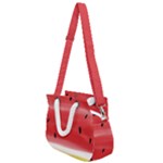 Painted watermelon pattern, fruit themed apparel Rope Handles Shoulder Strap Bag