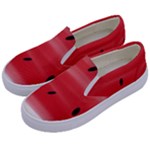 Painted watermelon pattern, fruit themed apparel Kids  Canvas Slip Ons