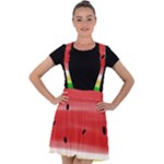 Painted watermelon pattern, fruit themed apparel Velvet Suspender Skater Skirt