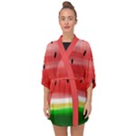 Painted watermelon pattern, fruit themed apparel Half Sleeve Chiffon Kimono