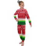 Painted watermelon pattern, fruit themed apparel Kids  Long Sleeve Set 