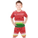 Painted watermelon pattern, fruit themed apparel Kids  Tee and Shorts Set