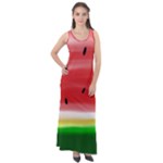 Painted watermelon pattern, fruit themed apparel Sleeveless Velour Maxi Dress
