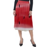 Painted watermelon pattern, fruit themed apparel Classic Velour Midi Skirt 