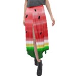 Painted watermelon pattern, fruit themed apparel Velour Split Maxi Skirt