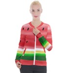Painted watermelon pattern, fruit themed apparel Casual Zip Up Jacket