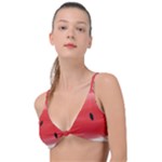 Painted watermelon pattern, fruit themed apparel Knot Up Bikini Top
