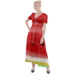 Painted watermelon pattern, fruit themed apparel Button Up Short Sleeve Maxi Dress